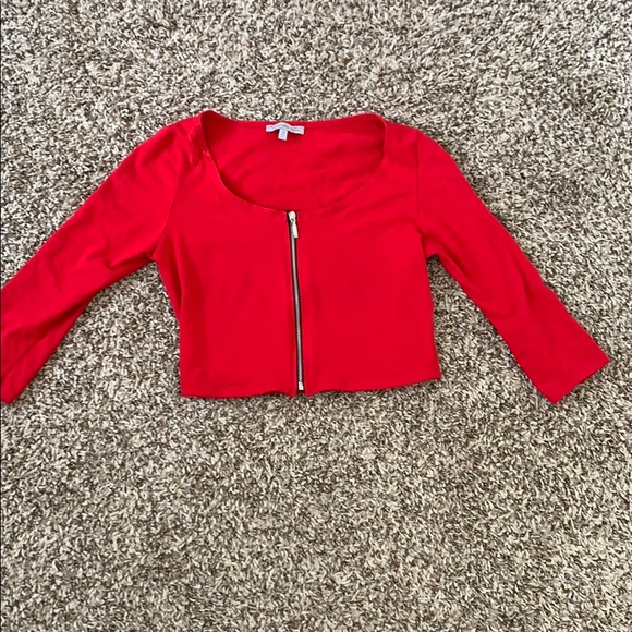 Red zippered crop top - Picture 2 of 2